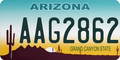AZ license plate AAG2862