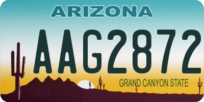 AZ license plate AAG2872
