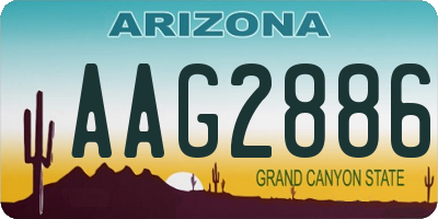 AZ license plate AAG2886