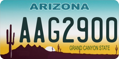 AZ license plate AAG2900