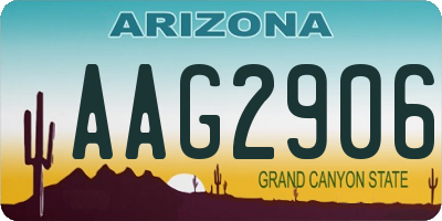 AZ license plate AAG2906