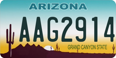 AZ license plate AAG2914