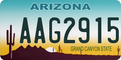 AZ license plate AAG2915