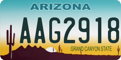 AZ license plate AAG2918