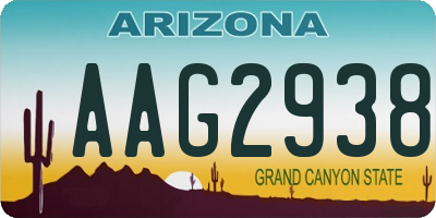 AZ license plate AAG2938