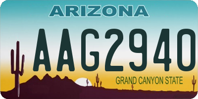AZ license plate AAG2940