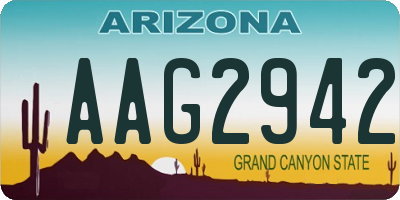 AZ license plate AAG2942