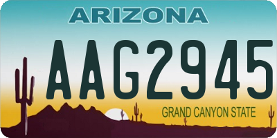 AZ license plate AAG2945