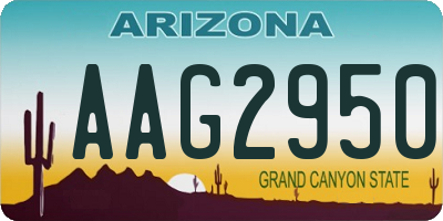 AZ license plate AAG2950