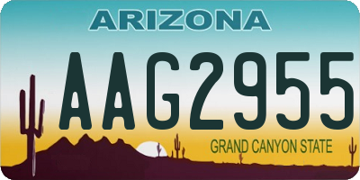 AZ license plate AAG2955