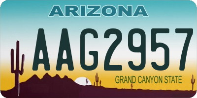 AZ license plate AAG2957