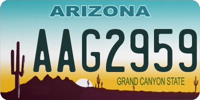 AZ license plate AAG2959