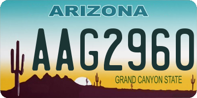 AZ license plate AAG2960