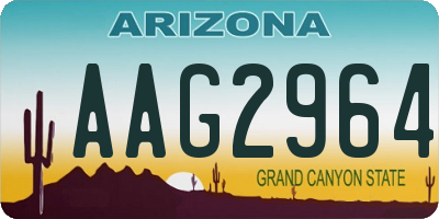 AZ license plate AAG2964