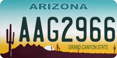 AZ license plate AAG2966