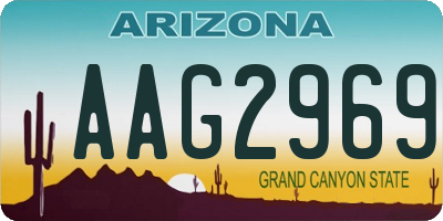 AZ license plate AAG2969