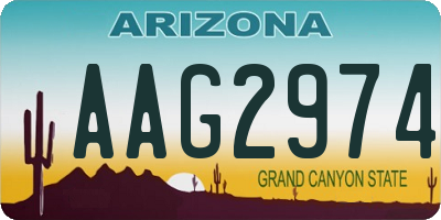 AZ license plate AAG2974