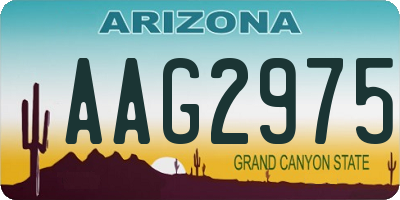 AZ license plate AAG2975