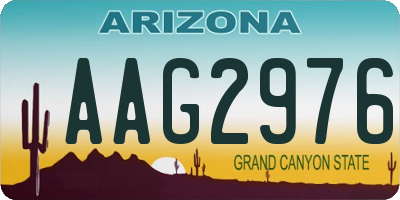 AZ license plate AAG2976