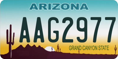AZ license plate AAG2977