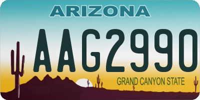AZ license plate AAG2990
