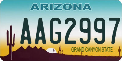 AZ license plate AAG2997