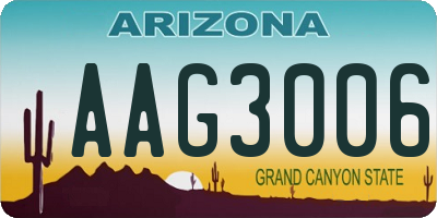 AZ license plate AAG3006
