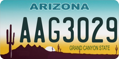 AZ license plate AAG3029