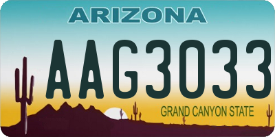 AZ license plate AAG3033