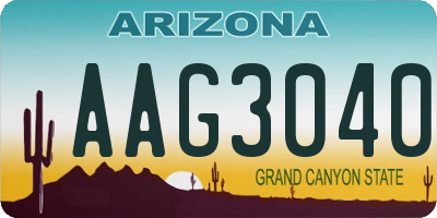 AZ license plate AAG3040