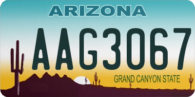 AZ license plate AAG3067