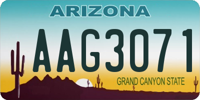 AZ license plate AAG3071