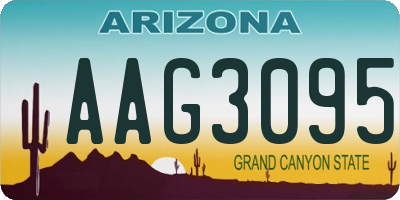 AZ license plate AAG3095