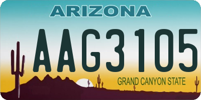 AZ license plate AAG3105