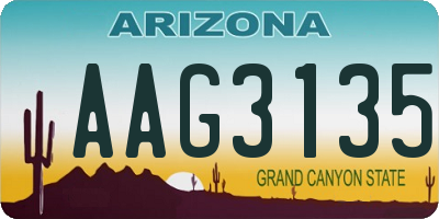 AZ license plate AAG3135