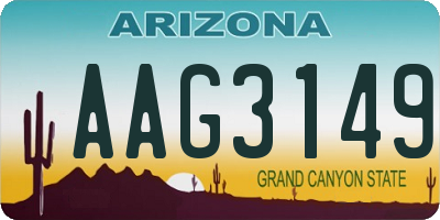 AZ license plate AAG3149