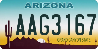 AZ license plate AAG3167