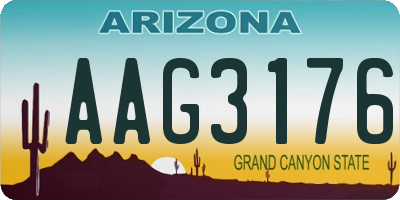 AZ license plate AAG3176