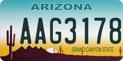 AZ license plate AAG3178