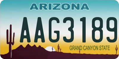 AZ license plate AAG3189