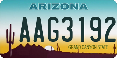 AZ license plate AAG3192