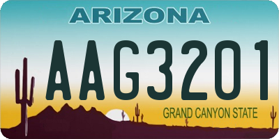 AZ license plate AAG3201