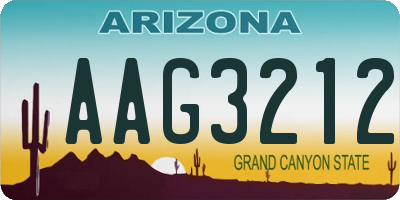 AZ license plate AAG3212