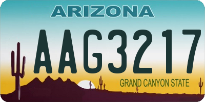 AZ license plate AAG3217