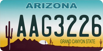 AZ license plate AAG3226