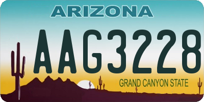 AZ license plate AAG3228