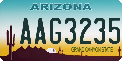AZ license plate AAG3235