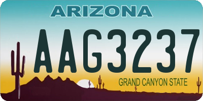 AZ license plate AAG3237