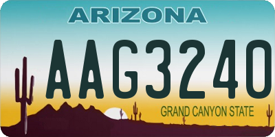 AZ license plate AAG3240