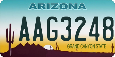AZ license plate AAG3248